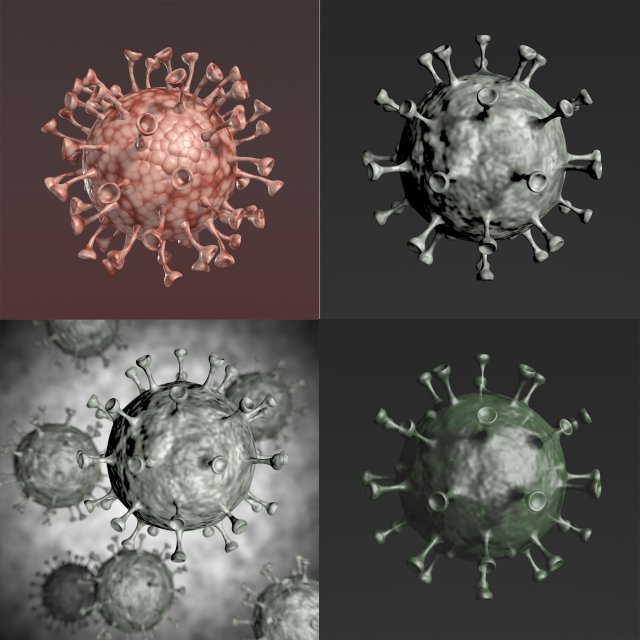 animated coronavirus covid-19 3D Модель .c4d .max .obj .3ds .fbx .stl .blend 