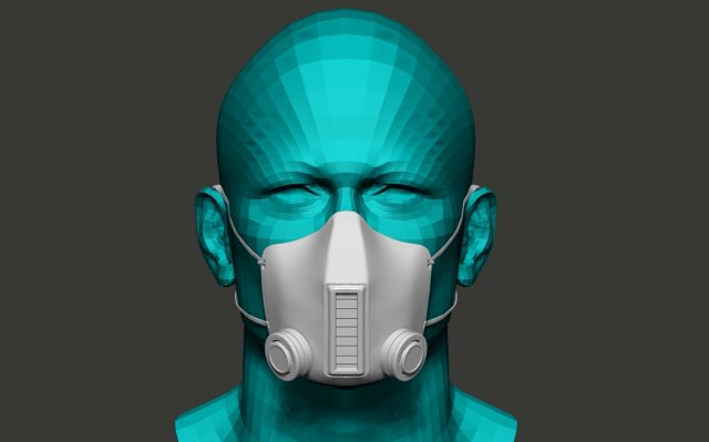 stylish medical mask Modelo 3D .c4d .max .obj .3ds .fbx .stl .blend 