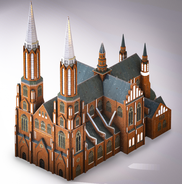cathedral of st michael the archangel and st florian the martyr 3Dモデル .c4d .max .obj .3ds .fbx .stl .blend 