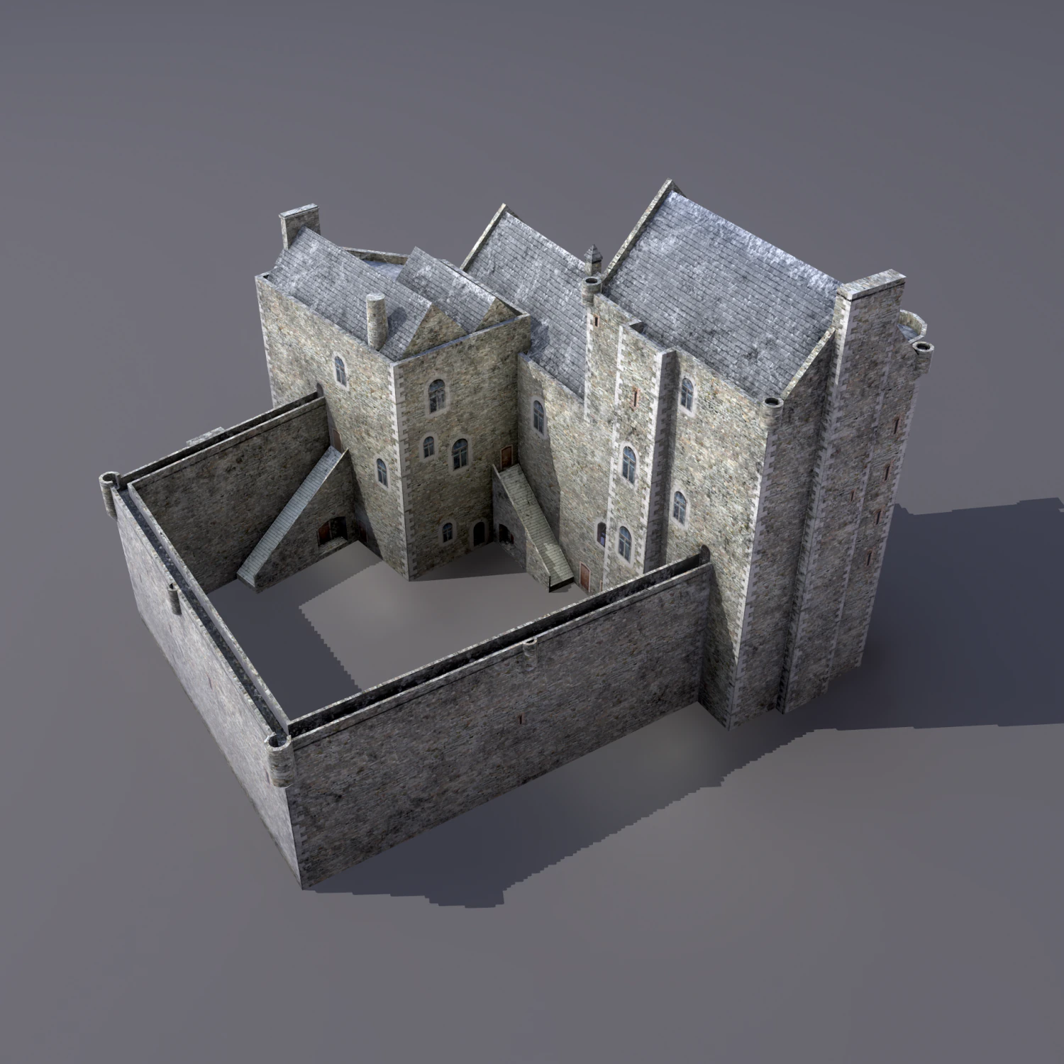 castle doune 3D Model .c4d .max .obj .3ds .fbx .stl .blend