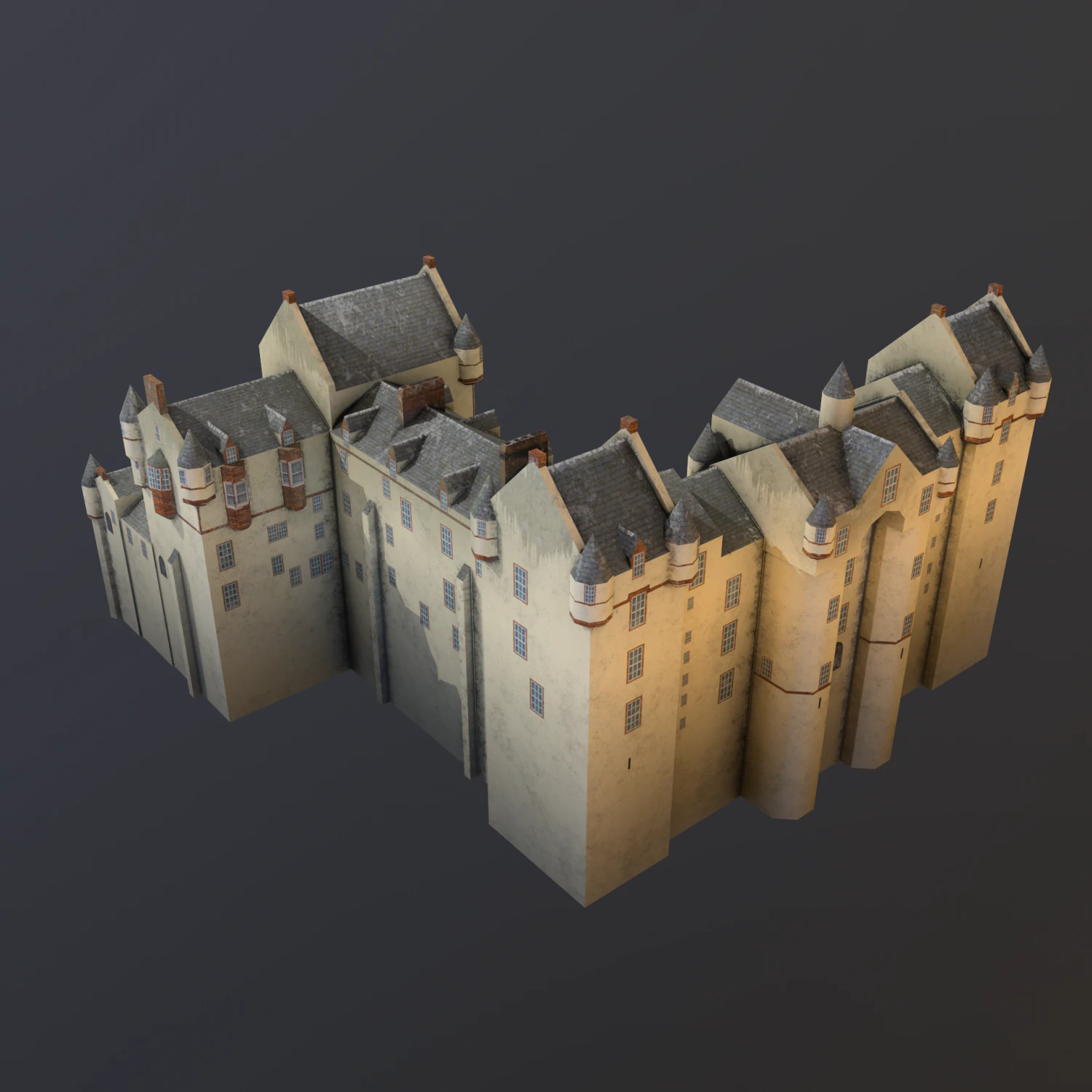 fyvie castle 3D Model .c4d .max .obj .3ds .fbx .stl .blend