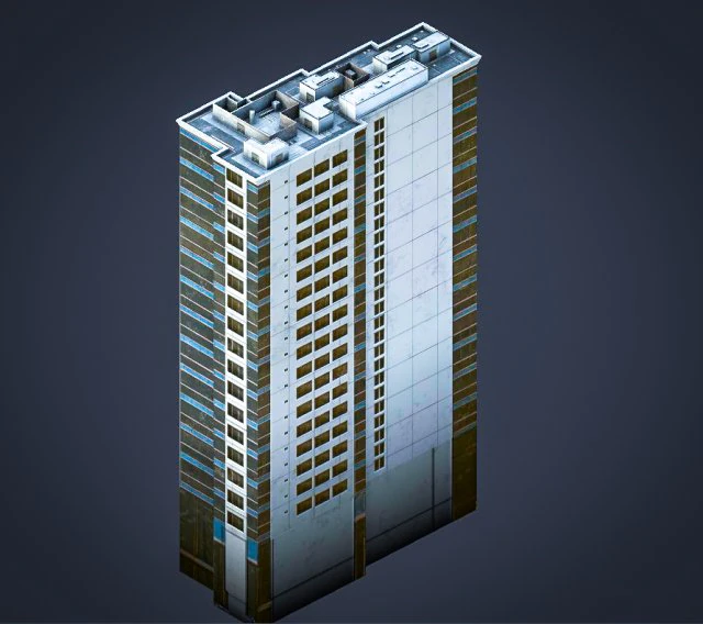 blu building 3D Model .c4d .max .obj .3ds .fbx .stl .blend