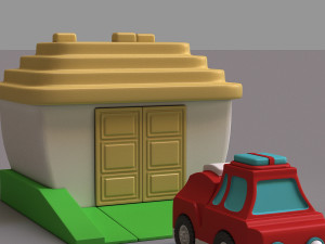 car and garage Model 3D