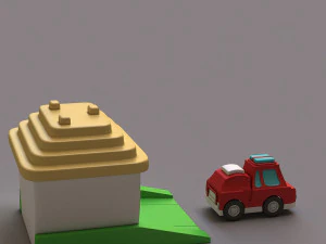 car and garage 3D Model