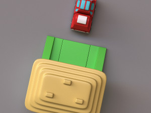 car and garage Model 3D