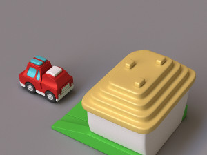 car and garage Model 3D