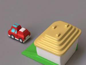 car and garage 3D Model
