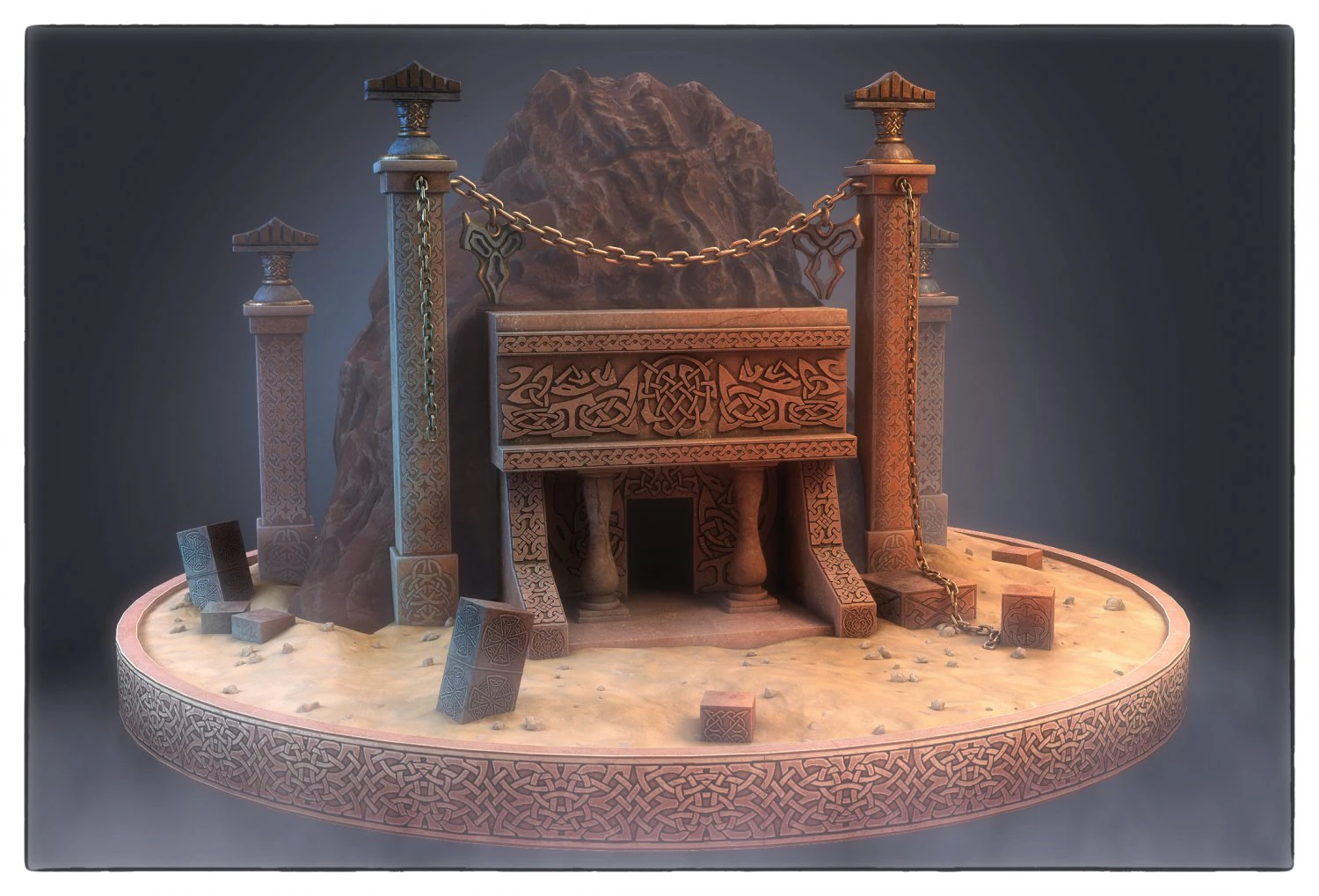 cave entrance 3D Model .c4d .max .obj .3ds .fbx .stl .blend