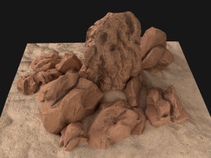 rock desert Model 3D
