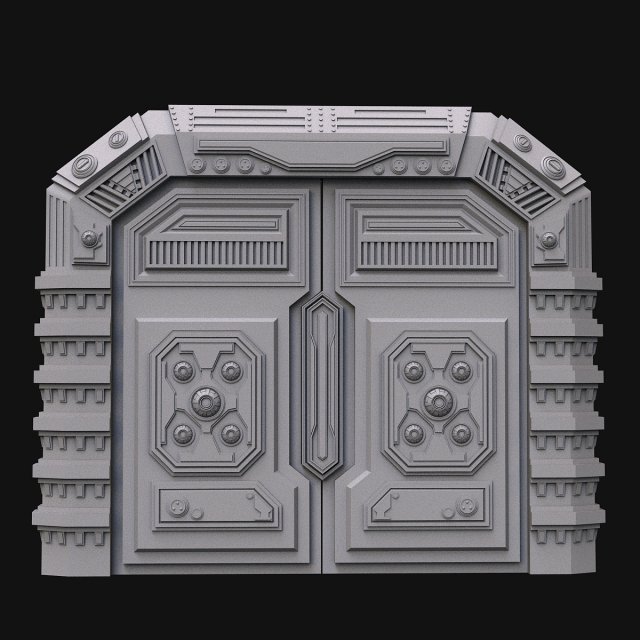 sci fi door 3D 模型 .c4d .max .obj .3ds .fbx .stl .blend 