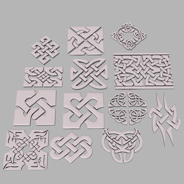 celtic ornament pack 1 Modello 3D .c4d .max .obj .3ds .fbx .stl .blend 