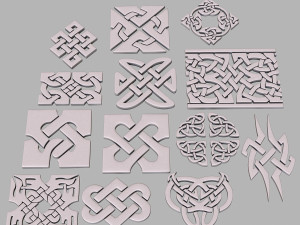 celtic ornament pack 1 3D Model