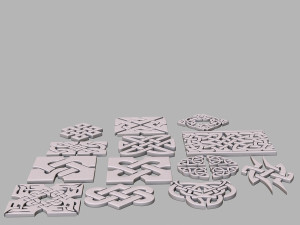 celtic ornament pack 1 Modello 3D