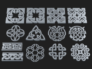 celtic ornament pack 2 3Dモデル