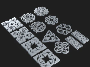 celtic ornament pack 2 3D Model