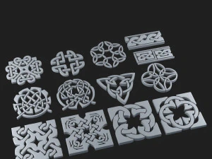 celtic ornament pack 2 3D Model
