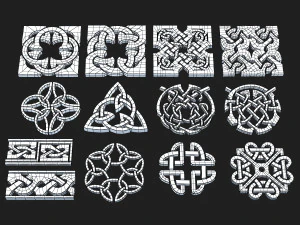 celtic ornament pack 2 3D Model
