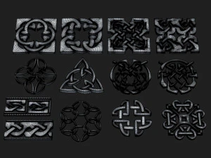 celtic ornament pack 2 3D Model