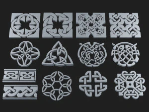 celtic ornament pack 2 3D Model