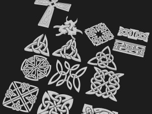 celtic ornament pack 3 3D Model
