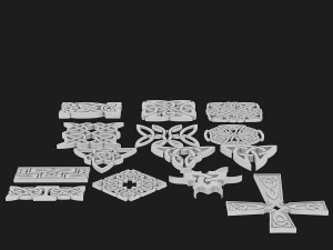 celtic ornament pack 3 3D Model