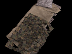 old sunbed on woods Modello 3D