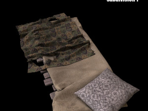 old sunbed on woods 3D Model