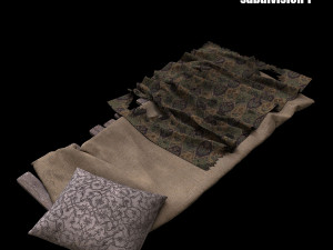 old sunbed on woods 3D Model
