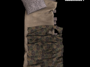 old sunbed on woods 3D Model