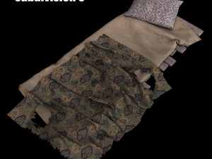 old sunbed on woods 3D Model