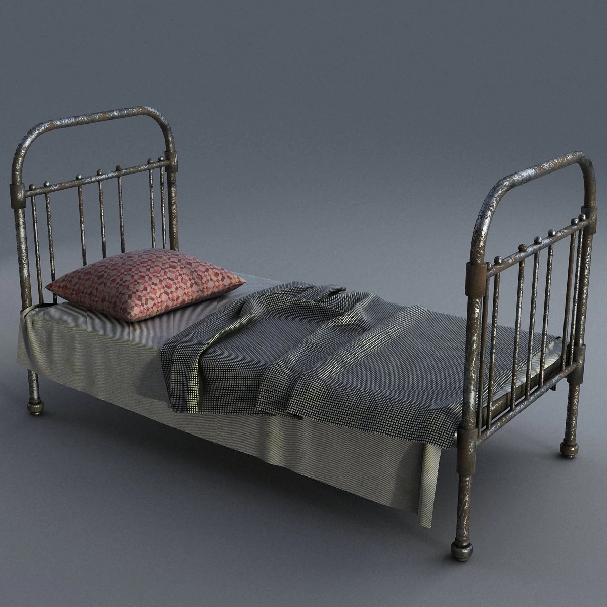 old bed 3D Model .c4d .max .obj .3ds .fbx .stl .blend