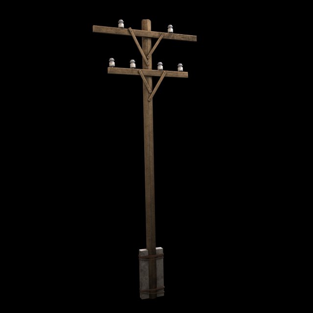 electric wood pillar 3D 모델 .c4d .max .obj .3ds .fbx .stl .blend 