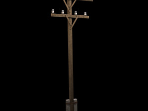 electric wood pillar 3Dモデル