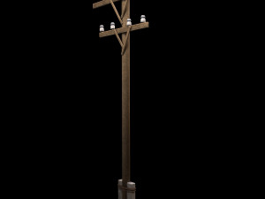 electric wood pillar 3D 모델