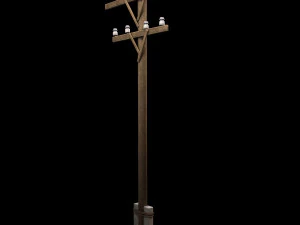 electric wood pillar 3D Model