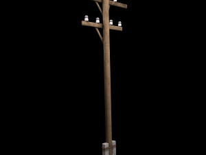 electric wood pillar 3D 모델