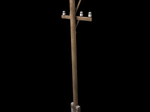 electric wood pillar 3D 모델