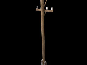 electric wood pillar 3D Model