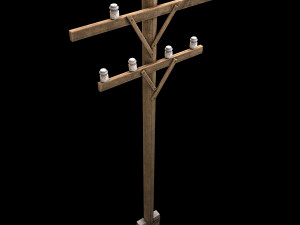 electric wood pillar 3D 모델