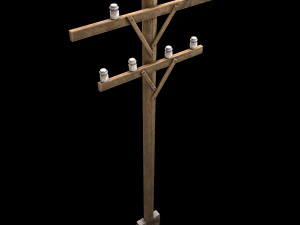 electric wood pillar 3D Model