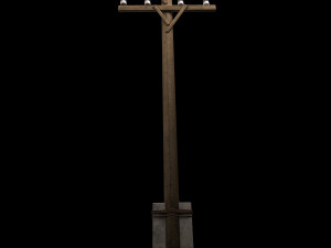 electric wood pillar 3D 모델