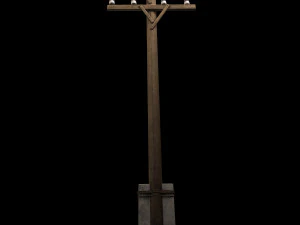 electric wood pillar 3D Model