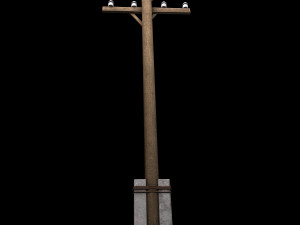 electric wood pillar 3D 모델