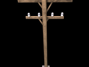 electric wood pillar 3D 모델