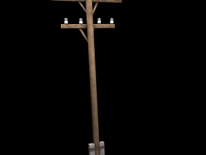 electric wood pillar 3D 모델