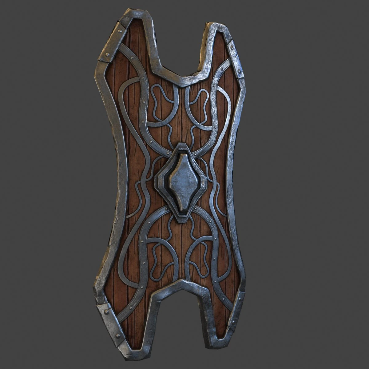 shield wood 3D Model .c4d .max .obj .3ds .fbx .stl .blend 