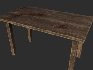 old wooden table Modèle 3D