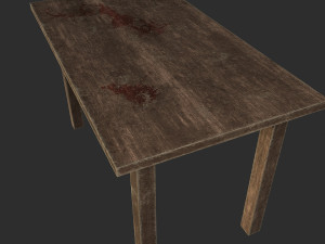 old wooden table 3D Модель
