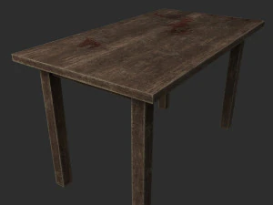 old wooden table 3D Model