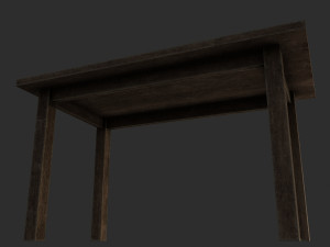 old wooden table 3D Модель